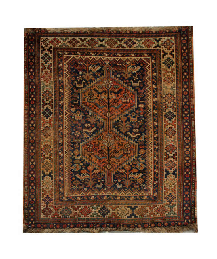 Antique Carpet, Persian Hand Woven Rug, Tribal Rug By Khamseh