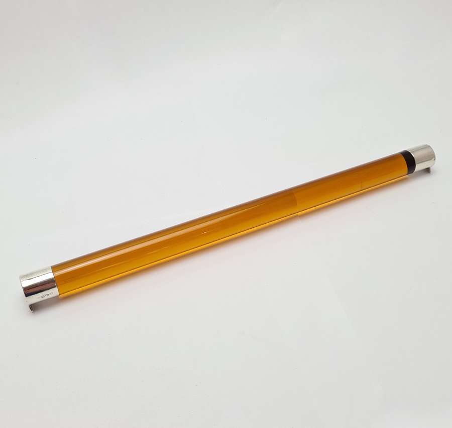 Amber Glass Ruler with Silver End Caps