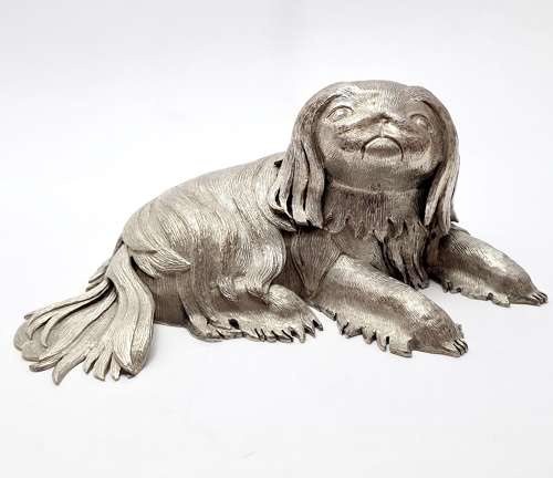 Silver Model of Pekingese Dog