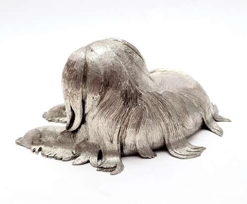Silver Model of Pekingese Dog