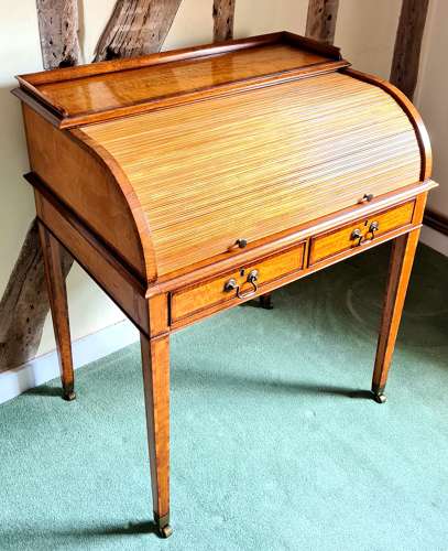 Satinwood roll-top Writing Table