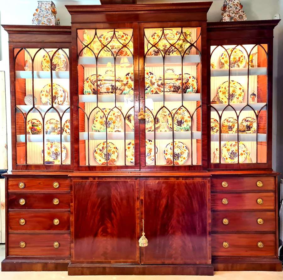 A George III Breakfront Library Bookcase