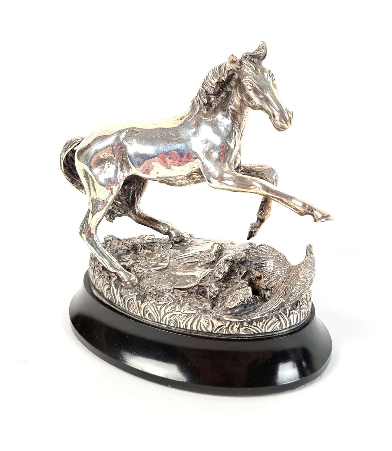 'Startled Yearling' British Horse Society Silver Sculpture