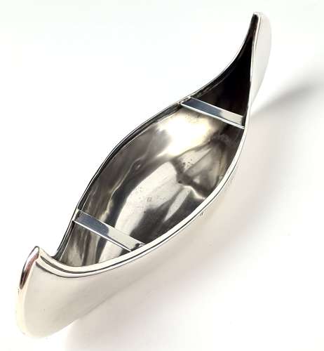Silver Model of a Canoe