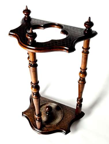 A Walnut Stick Stand