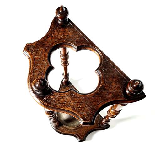 A Walnut Stick Stand