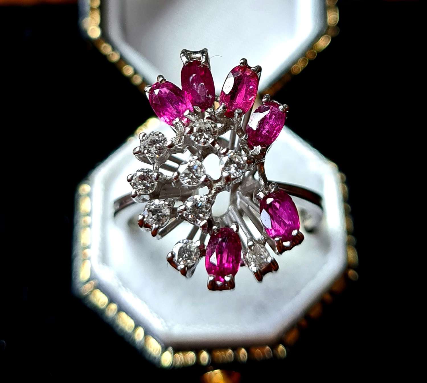 Abstract Ruby and Diamond Ring