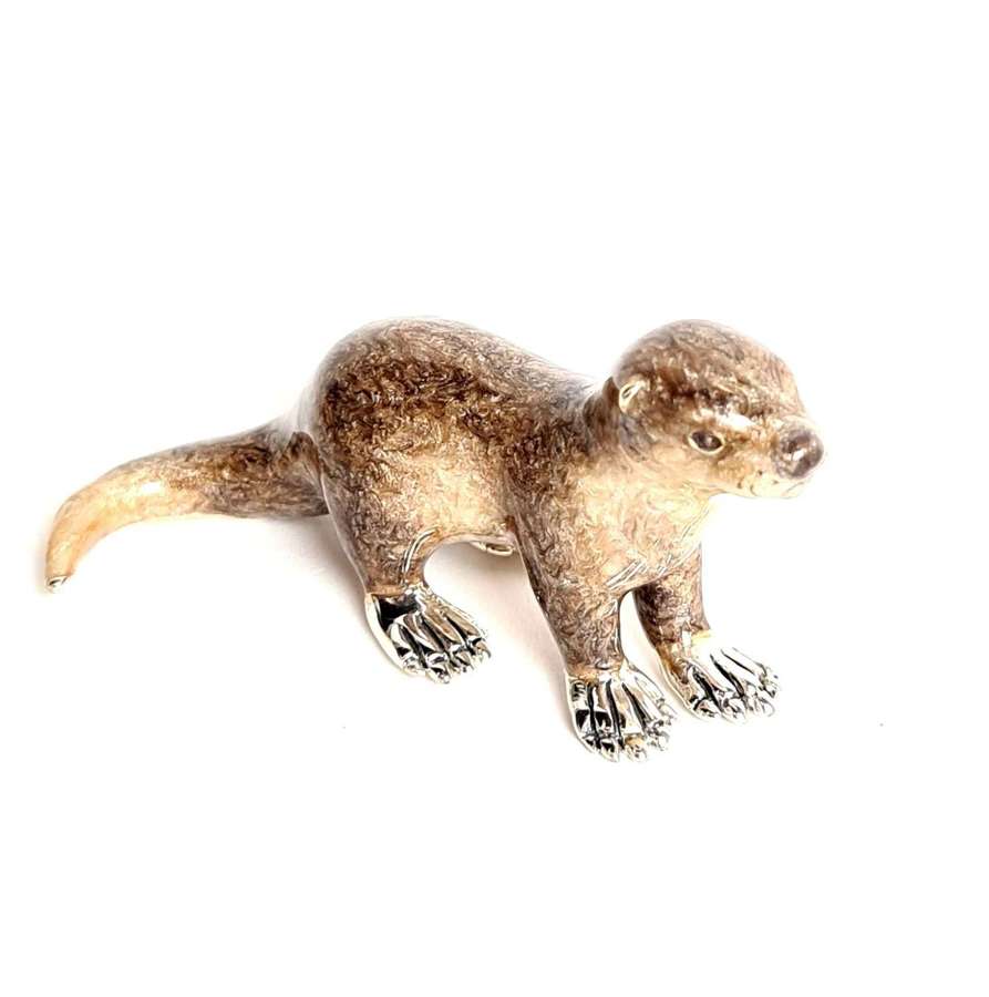 Silver and Enamel Otter