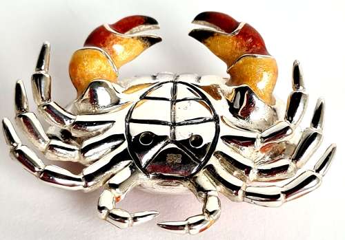 Silver and Enamel Crab