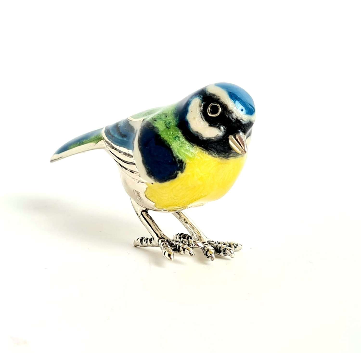Silver and Enamel Blue Tit