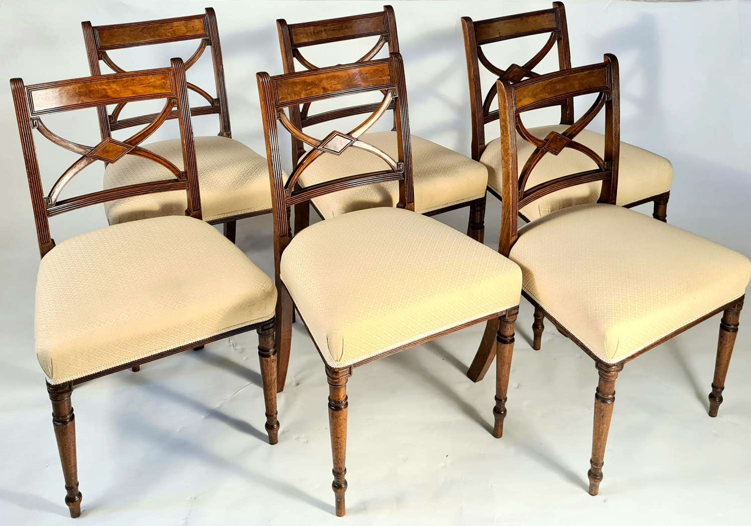 A Set of 6 Sheraton Mahogany Dining Chairs