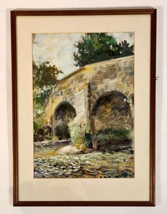 Painting of a Stone Bridge