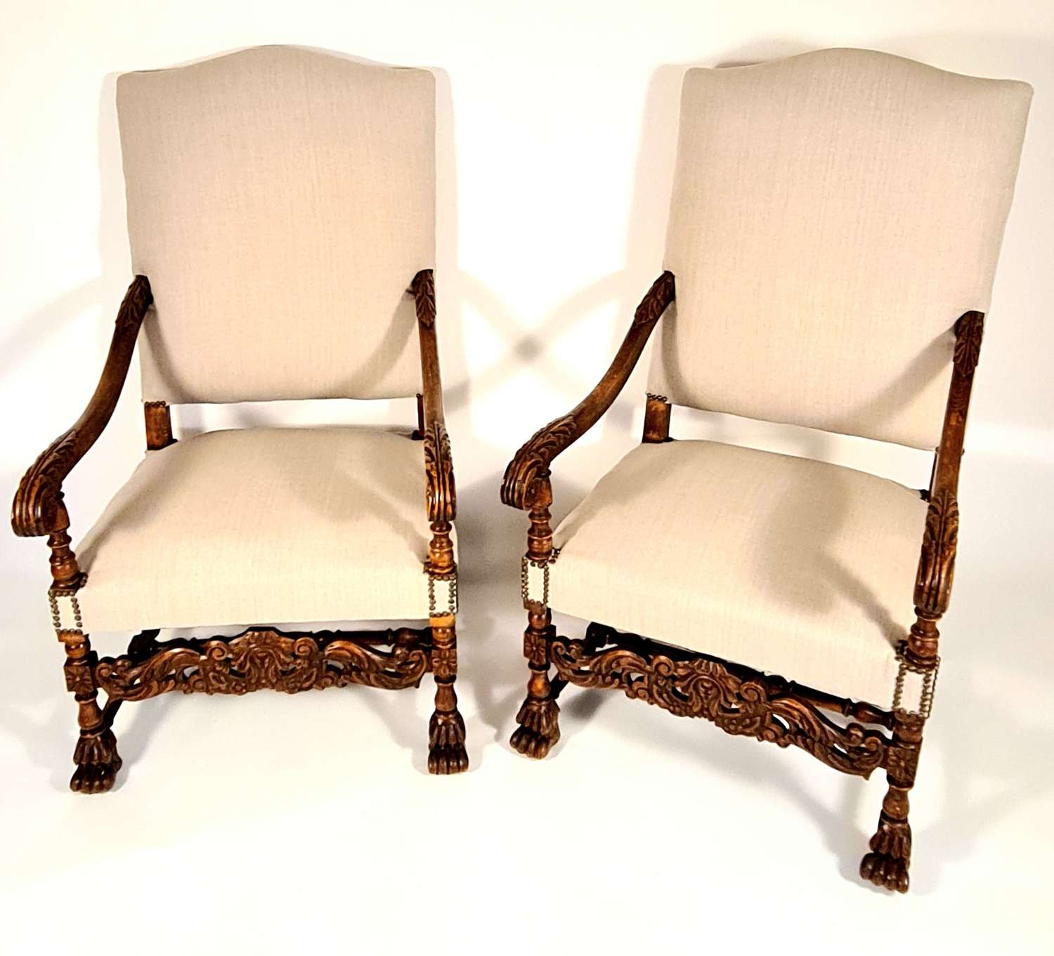 Pair of French Carved Armchairs