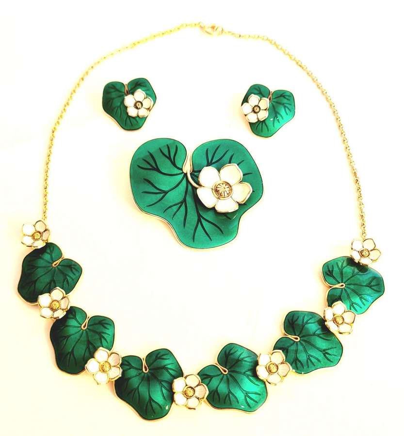 Green Lilly Pad Jewellery Set