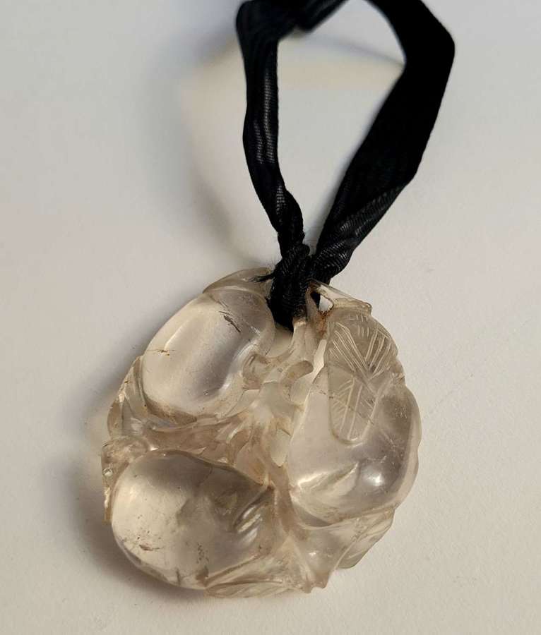 Chinese Carved Crystal Pendant