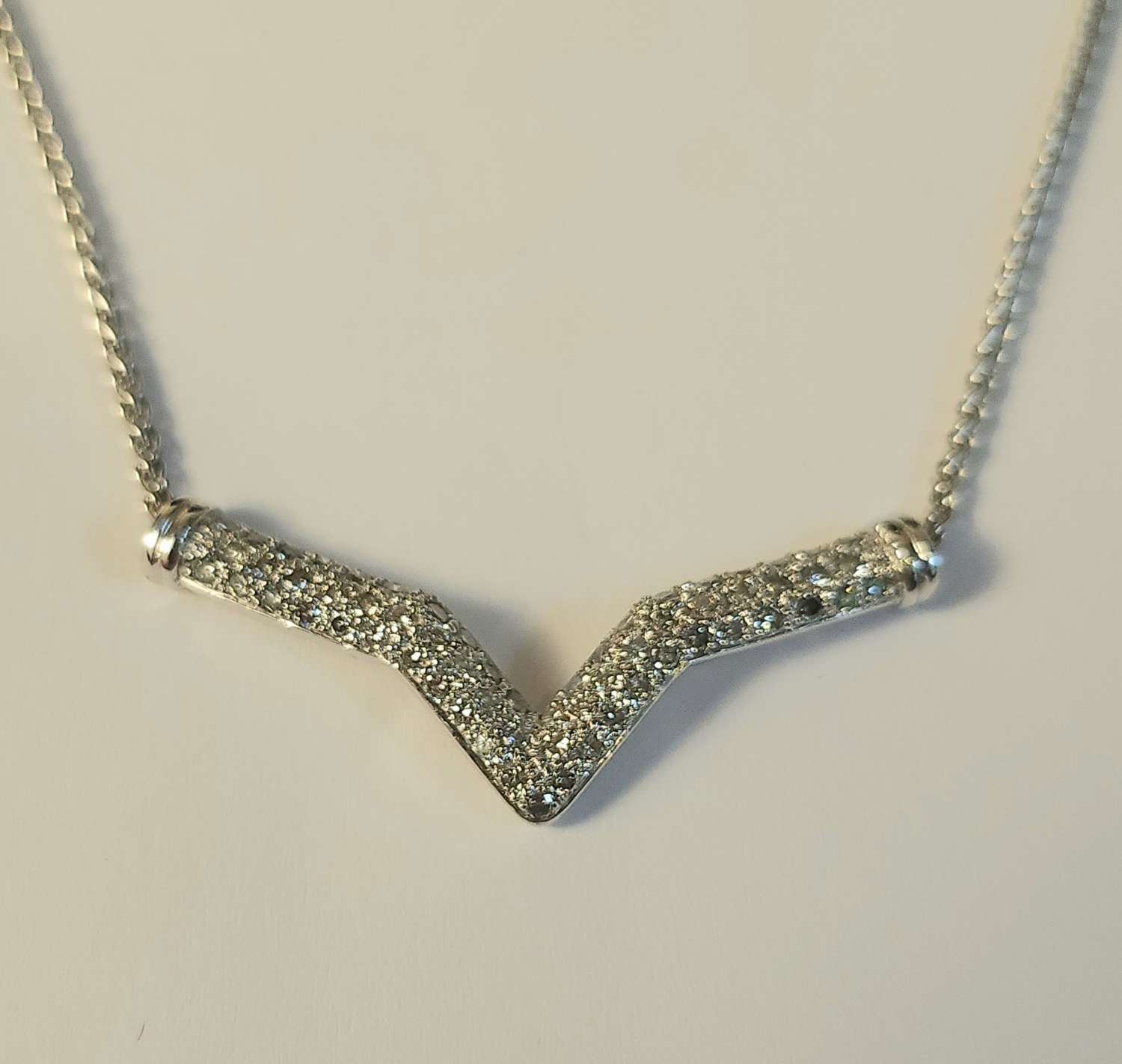 V Shaped Diamond Necklace