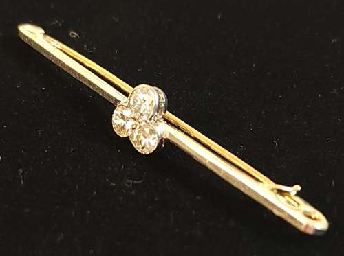 Three Stone Diamond Brooch