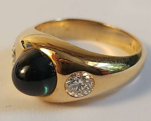Diamond and Sapphire Gypsy Ring