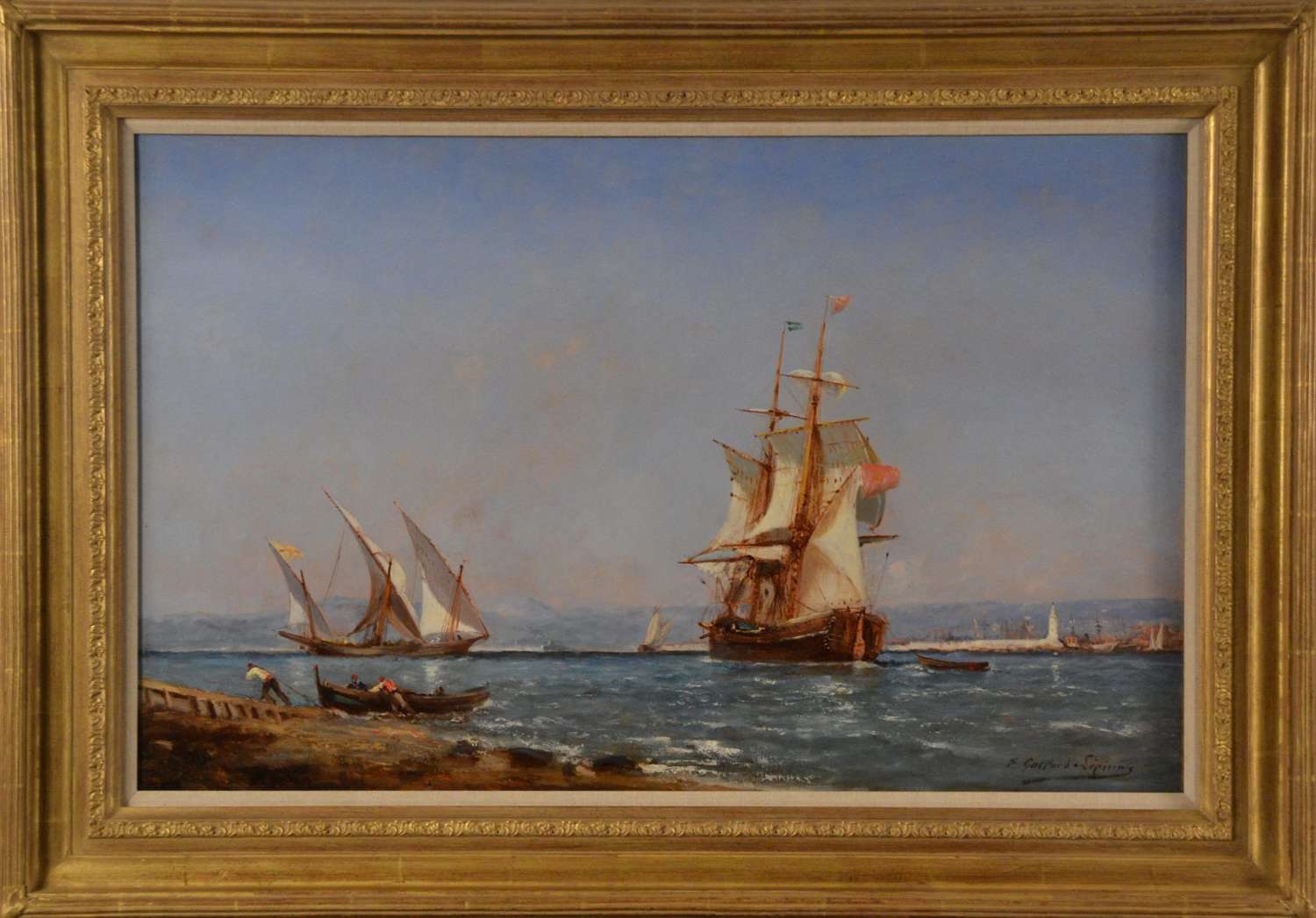 Shipping off Marseille~ Paul Charles Emmanuel Gallard-Lepinay