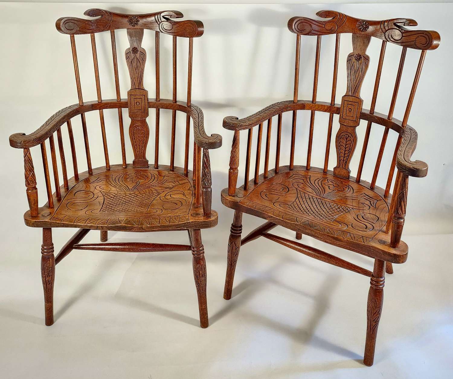 Rare Pair of Windsor Chairs
