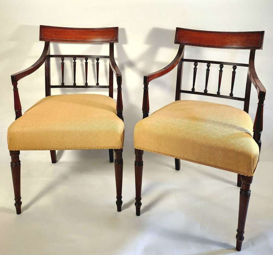 Pair of Sheraton Elbow Chairs