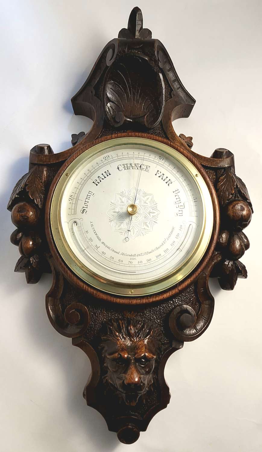 Oak Cased Aneroid Barometer