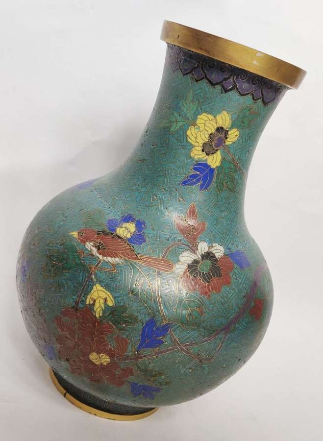 A Large and Impressive Chinese Cloisonne Bottle Vase