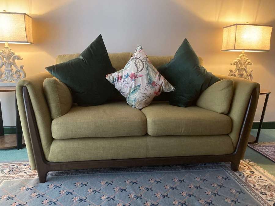 Lovely Green Two Seater Sofa