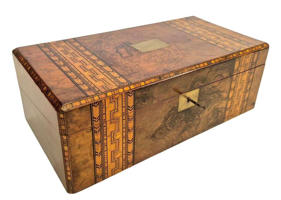 Victorian Burr Walnut Writing Slope