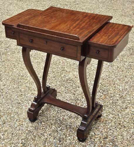 Rare Regency Mahogany Table with Rising Top