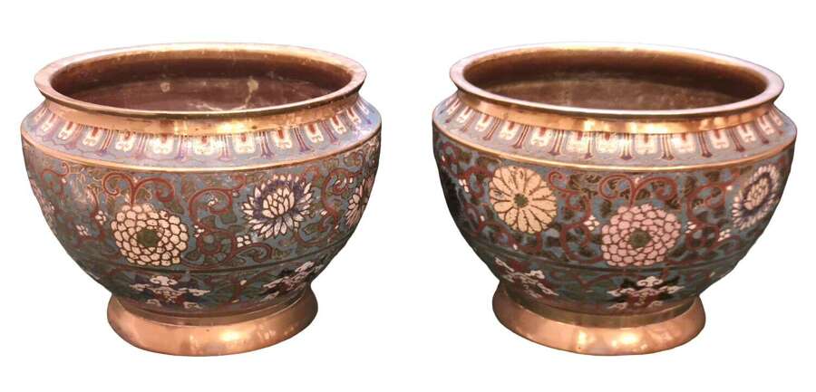 Pair of Cloisonne Bowls