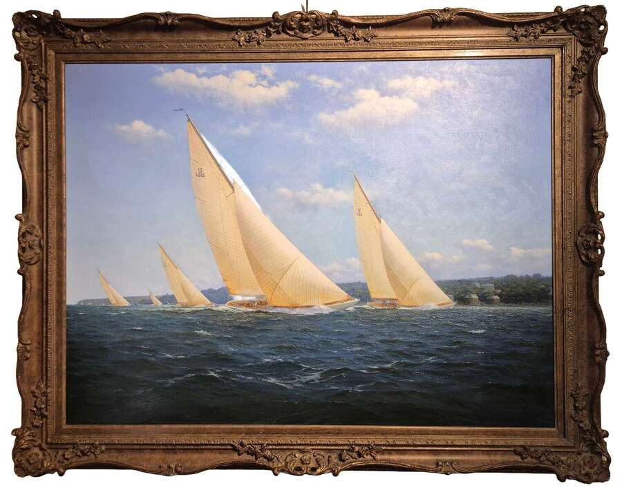 Stephen J. Renard (b.1947) 'Vim' Racng in the Solent" 1939